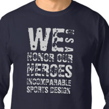 ISD Unisex We Honor Our Heroes T-shirt met lange m