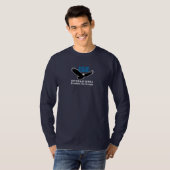 ISE Mannen Basic Navy Blue T-shirt met lange mouwe (Voorkant volledig)