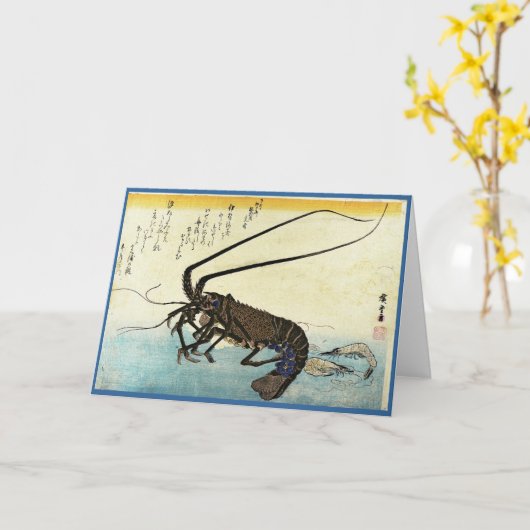 Iseebi & Ebi - Crawfish (Spiny Lobster) en garnaal Kaart (Gele Bloem)