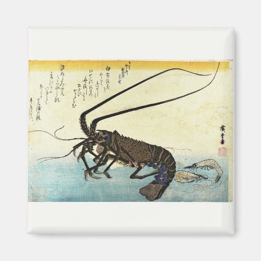 Iseebi & Ebi - Crawfish (Spiny Lobster) en garnaal Magneet (Voorkant)
