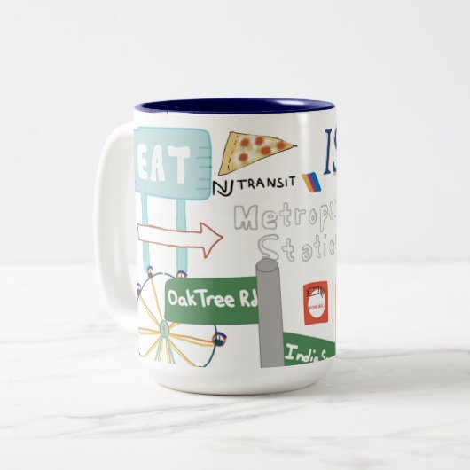 Iselin, NJ Doodle Mok (Voorkant links)