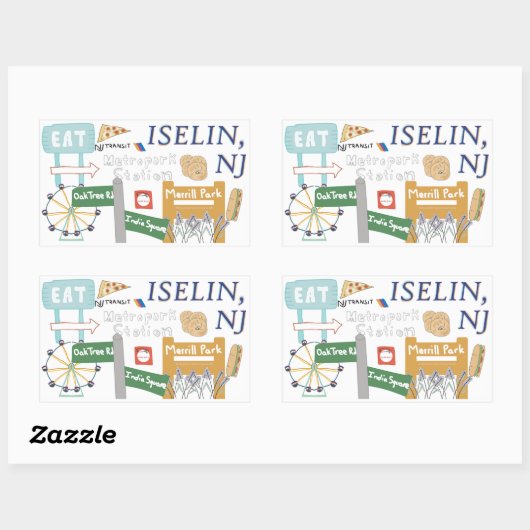Iselin, NJ Doodle Sticker (Vel)