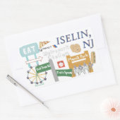 Iselin, NJ Doodle Sticker (Envelop)