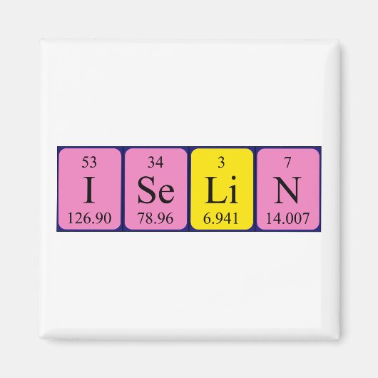 Iselin periodieke lijstnaam magnet (Voorkant)