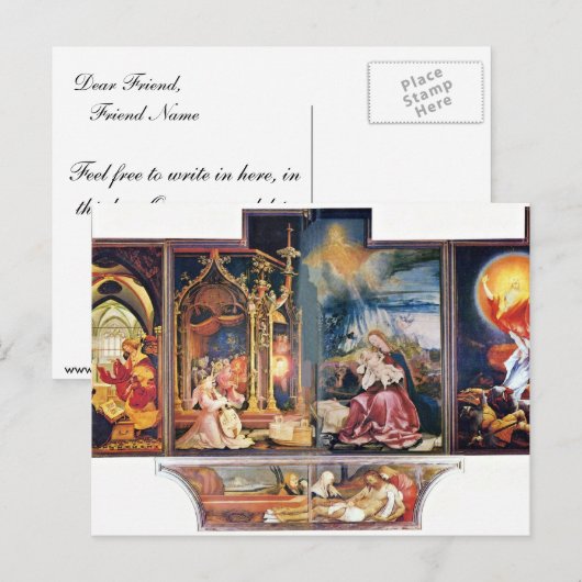 Isenheim voormalig altaarteer in de Antonine Isenh Briefkaart (Voorkant / Achterkant)