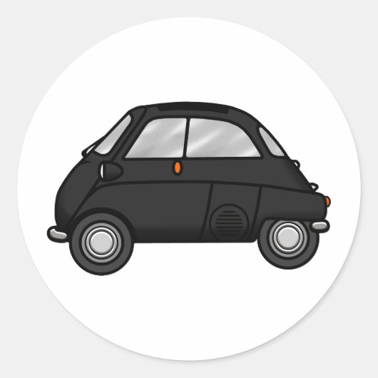 Isetta Black Ronde Sticker (Voorkant)