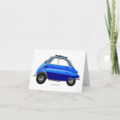 Isetta Bubble auto wenskaart. Bedankkaart (Voorkant)