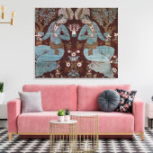 Isfahan-stijlpaneel, Perzisch, 17e eeuw (zijde) Canvas Afdruk (Insitu (Woonkamer))