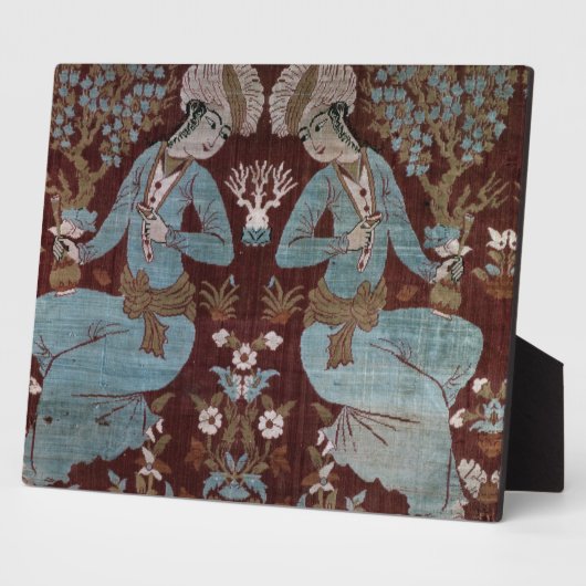 Isfahan-stijlpaneel, Perzisch, 17e eeuw (zijde) Fotoplaat (Zijkant)