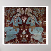 Isfahan-stijlpaneel, Perzisch, 17e eeuw (zijde) Poster (Voorkant)