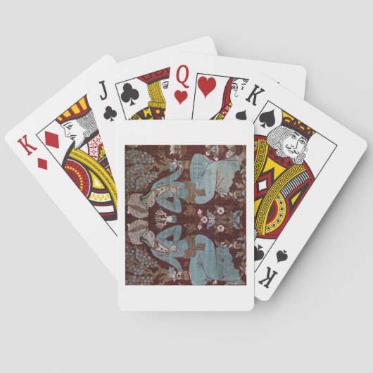 Isfahan-stijlpaneel, Perzisch, 17e eeuw (zijde) Speelkaarten (Achterkant)