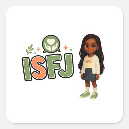 ISFJ — A Guardiã da Harmonia Vierkante Sticker (Voorkant)