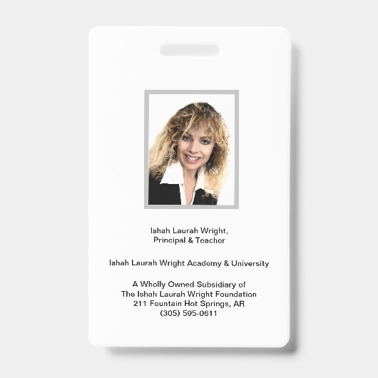 Ishah Laurah Wright Academie En Universiteit Badge (Voorzijde)