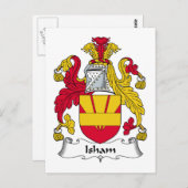Isham Family Crest Briefkaart (Voorkant / Achterkant)