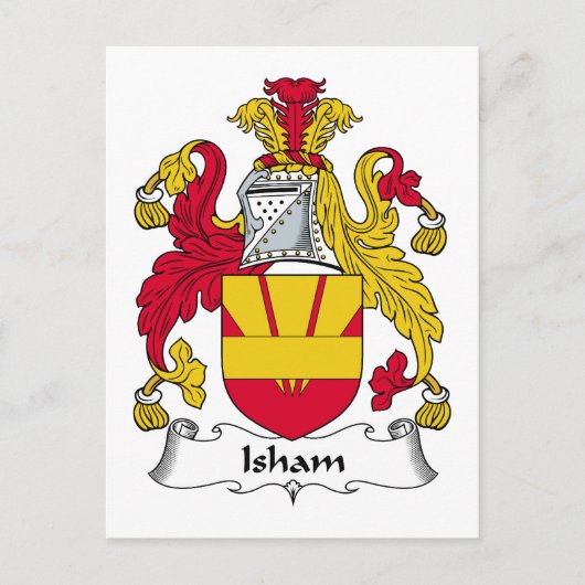 Isham Family Crest Briefkaart (Voorkant)