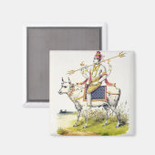 Ishana of Shiva, gegraveerd door C. de Motte (1785 Magneet (Voorkant / Achterkant)