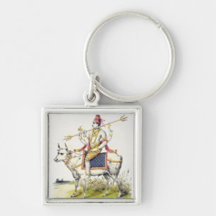 Ishana of Shiva, gegraveerd door C. de Motte (1785 Sleutelhanger