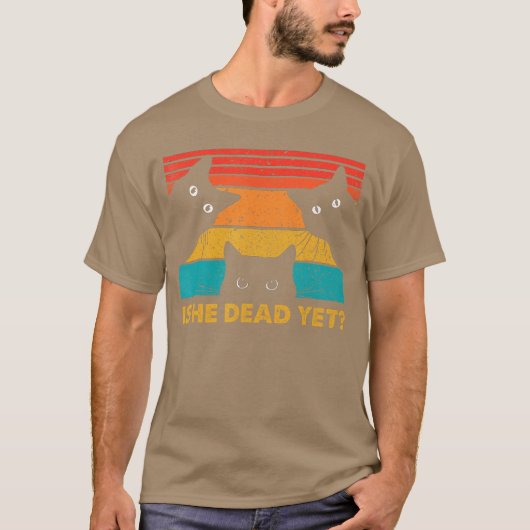 isHeVintageDeadYet cat friends T-shirt (Voorkant)