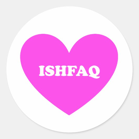 Ishfaq Ronde Sticker (Voorkant)