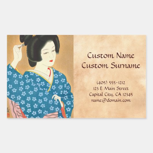 Ishida Waka Spring Sentiment japanse dame Rechthoekige Sticker (Voorkant)