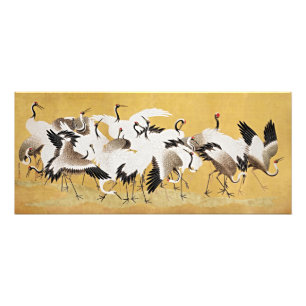 Ishida Yutei Kudde van Kraanvogels Vintage Japanse Foto Afdruk