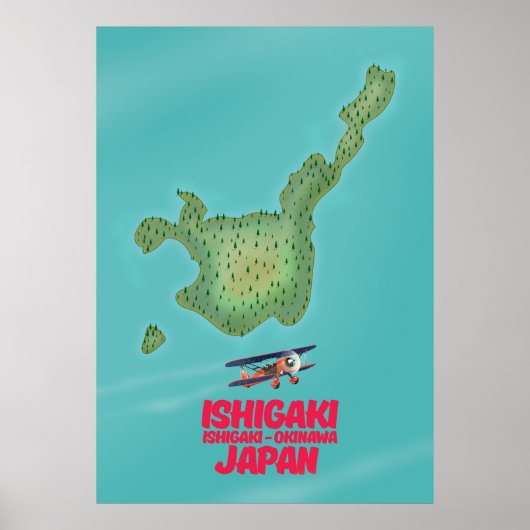 Ishigaki Okinawa, Japan kaart Poster (Voorkant)