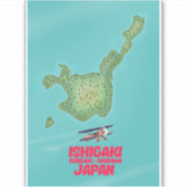 Ishigaki Okinawa, Japan kaart Sticker (Voorkant)