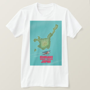 Ishigaki Okinawa, Japan kaart T-shirt