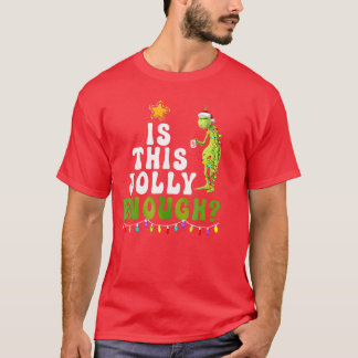 ishis Jolly Enough Green Merry Christmasree Lights T-shirt