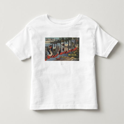Ishpeming, Michigan - Grote letterscènes Kinder Shirts (Voorkant)