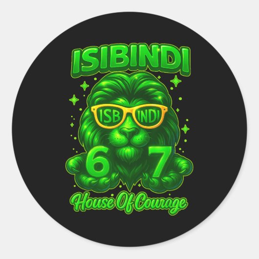 Isibindi House Of Courage School System 6 7 Funny  Ronde Sticker (Voorkant)