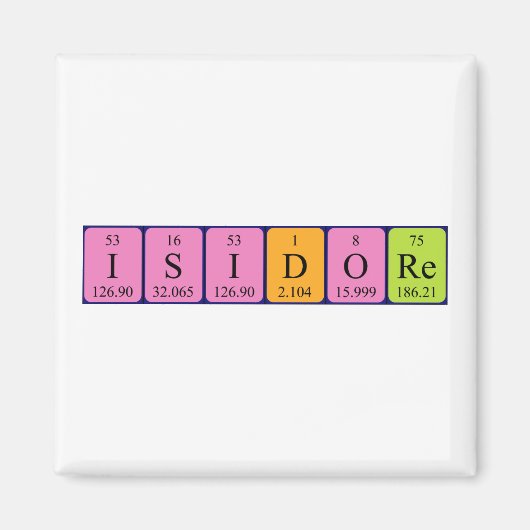Isidore periodiek table name magnet (Voorkant)