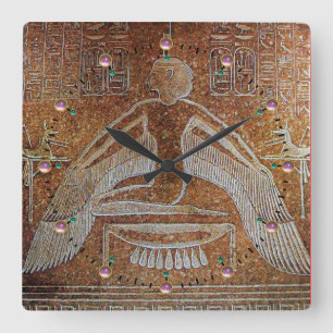 ISIS, Antiek Brown Sepia Vierkante Klok