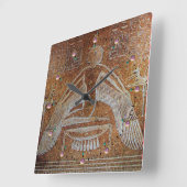 ISIS, Antiek Brown Sepia Vierkante Klok (Hoek)