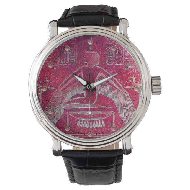 ISIS, Egyptische godin Antiek rood roze Horloge (Voorkant)