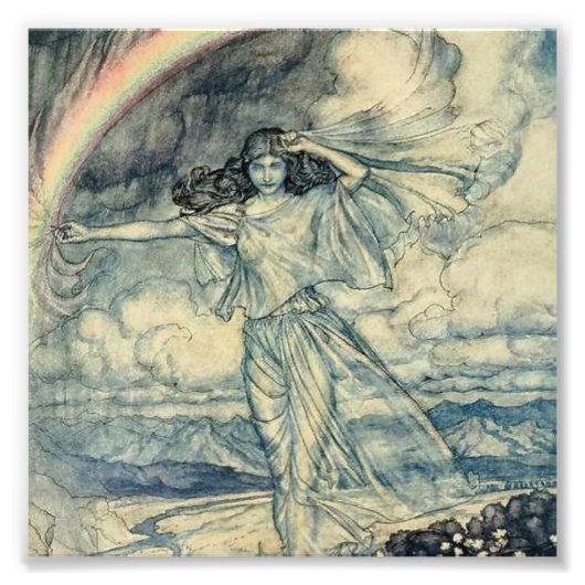 “Isis Regenbooggodin” door Arthur Rackham Foto Afdruk (Voorkant)