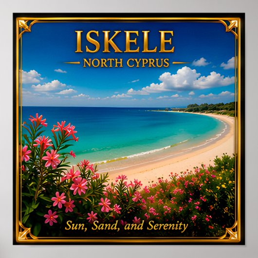 Iskele Noord-Cyprus Strand Escape Herinnering Poster (Voorkant)