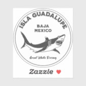 Isla Guadalupe Grote Witte Haai v2 Duiken Sticker (Vel)