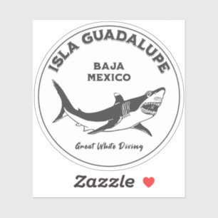 Isla Guadalupe Grote Witte Haai v2 Duiken Sticker