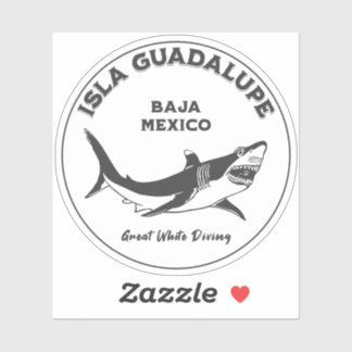 Isla Guadalupe Grote Witte Haai v2 Duiken Sticker