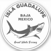 Isla Guadalupe Grote Witte Haai v2 Duiken Sticker (Voorkant)
