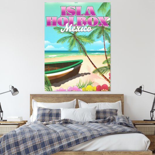 Isla Holbox Mexico Canvas Afdruk (Insitu (Slaapkamer))