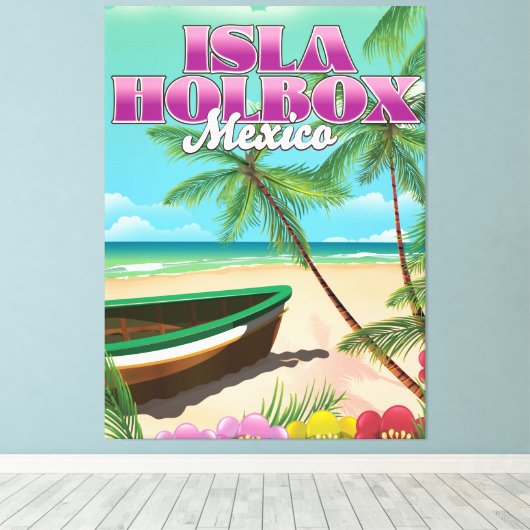 Isla Holbox Mexico Canvas Afdruk (Insitu (Houten vloer))