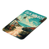 Isla Holbox Mexico Reis Kunst Vintage Magneet (Linkerzijde)