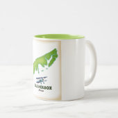 Isla Holbox Mexico reisposter Tweekleurige Koffiemok (Voorkant rechts)