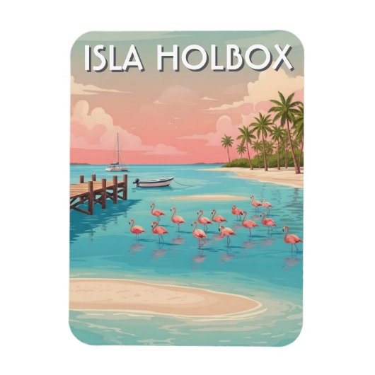 Isla Holbox Mexico Reizen Strand Magneet (Verticaal)