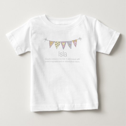 Isla meisjesnaam betekent bunting flag T-shirt (Voorkant)
