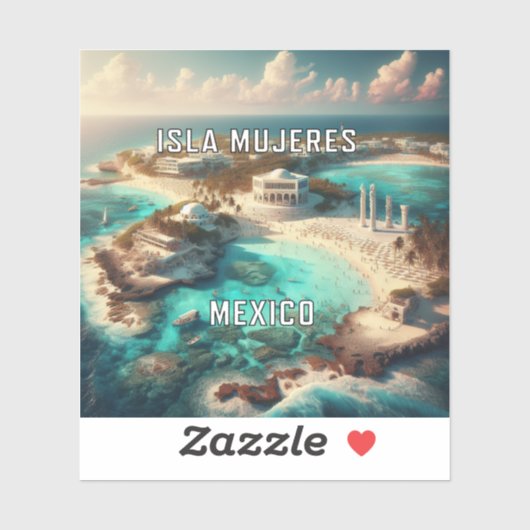 Isla Mujeres Mexico 3 inch Vinyl Sticker (Vel)