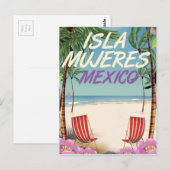 Isla Mujeres Mexico Beach poster Briefkaart (Voorkant / Achterkant)