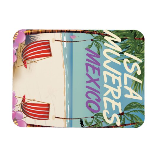 Isla Mujeres Mexico Beach poster Magneet (Horizontaal)